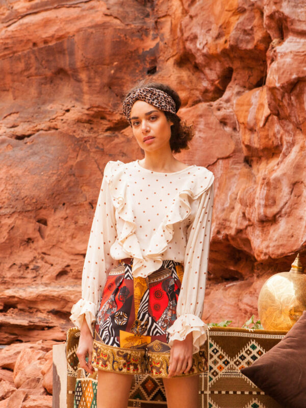 Mallory Africana shorts cocoa top