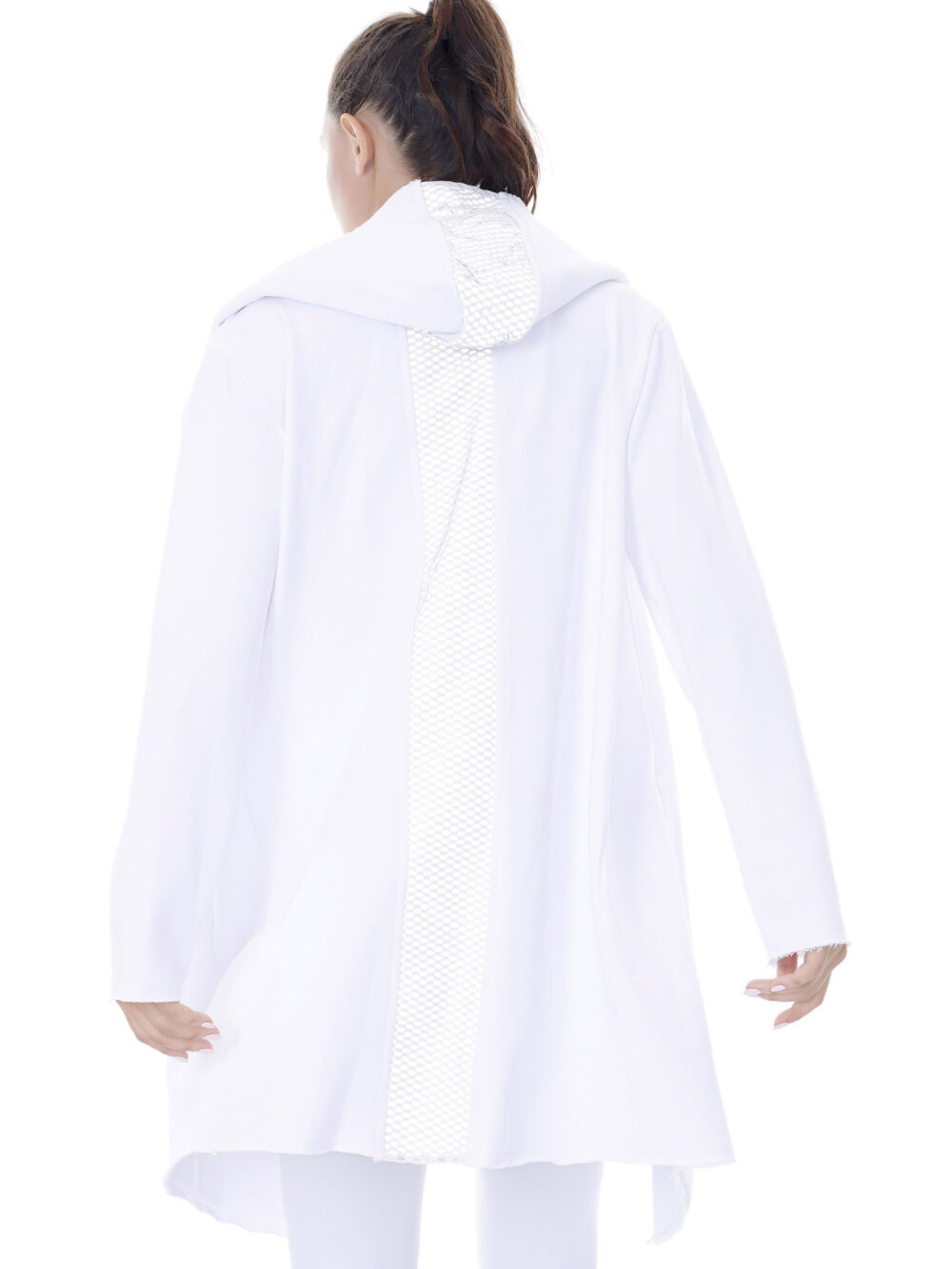 Baya Long Reflective White Hoodie