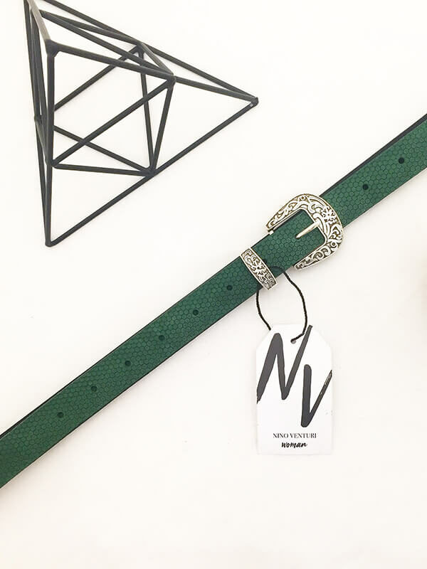 Leaf Green Leather Belt
