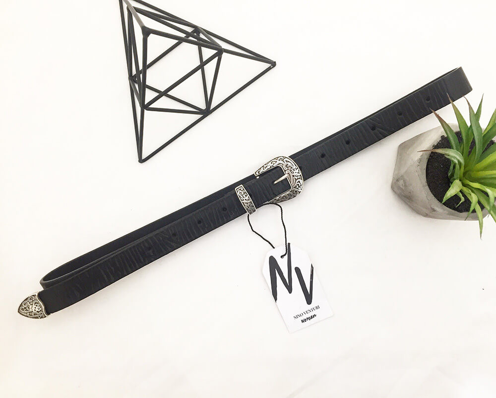 Meghan Black Leather Belt