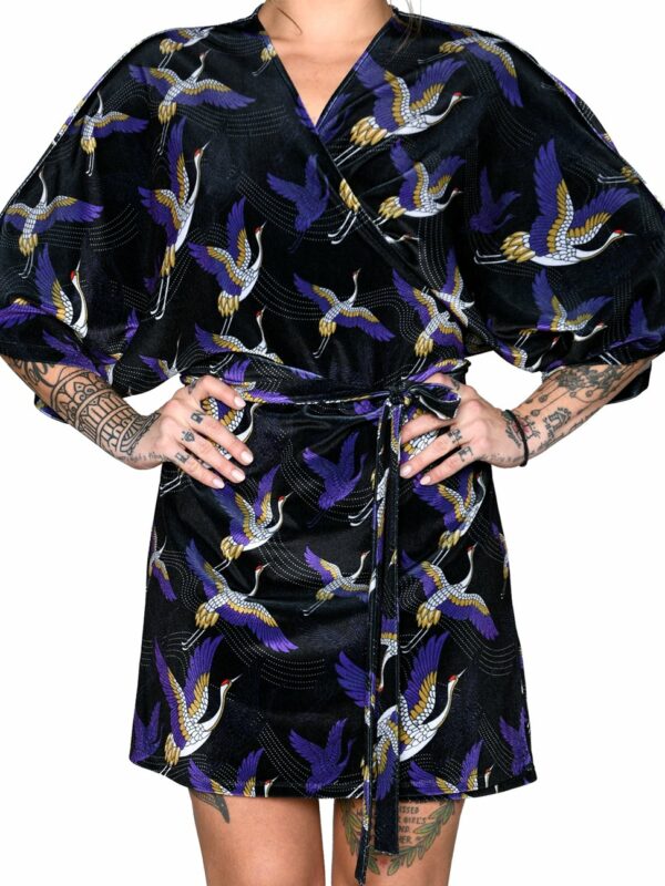 Heartbeatink Japanese Velvet Mini Wrap Dress
