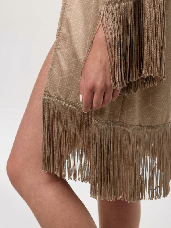 Heartbeatink Nude Satin Kimono