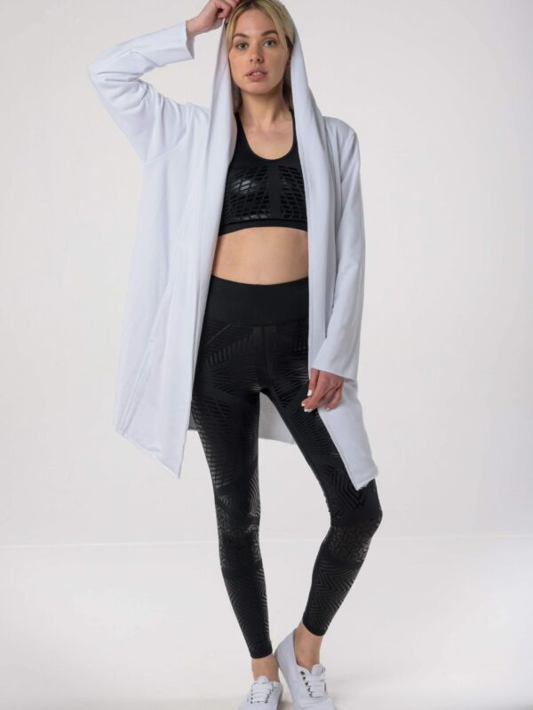 Baya Artemis Black Set / Long Reflective White Hoodie