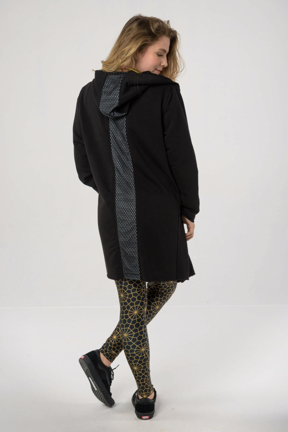 Baya Long Reflective Black Hoodie