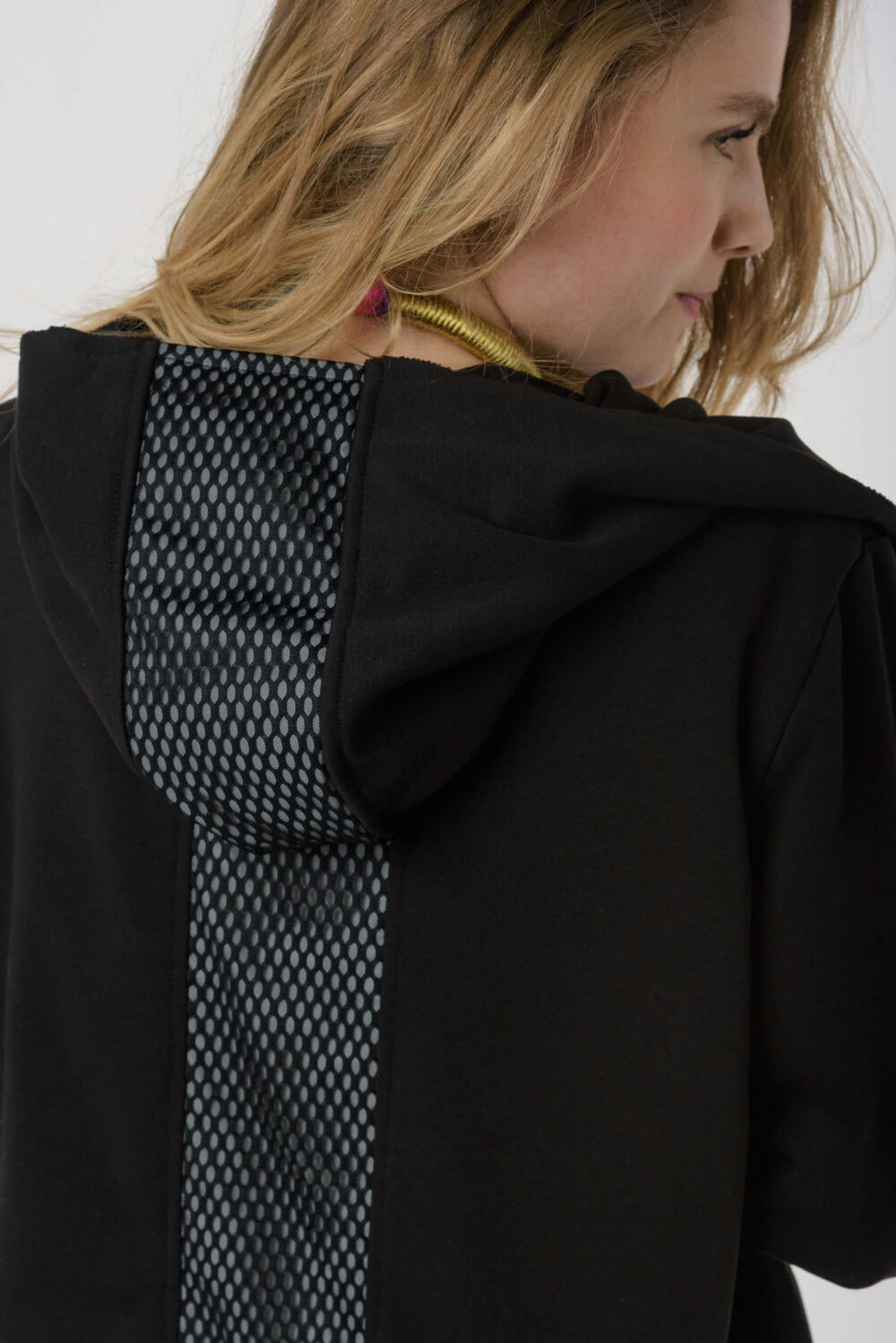 Baya Long Reflective Black Hoodie