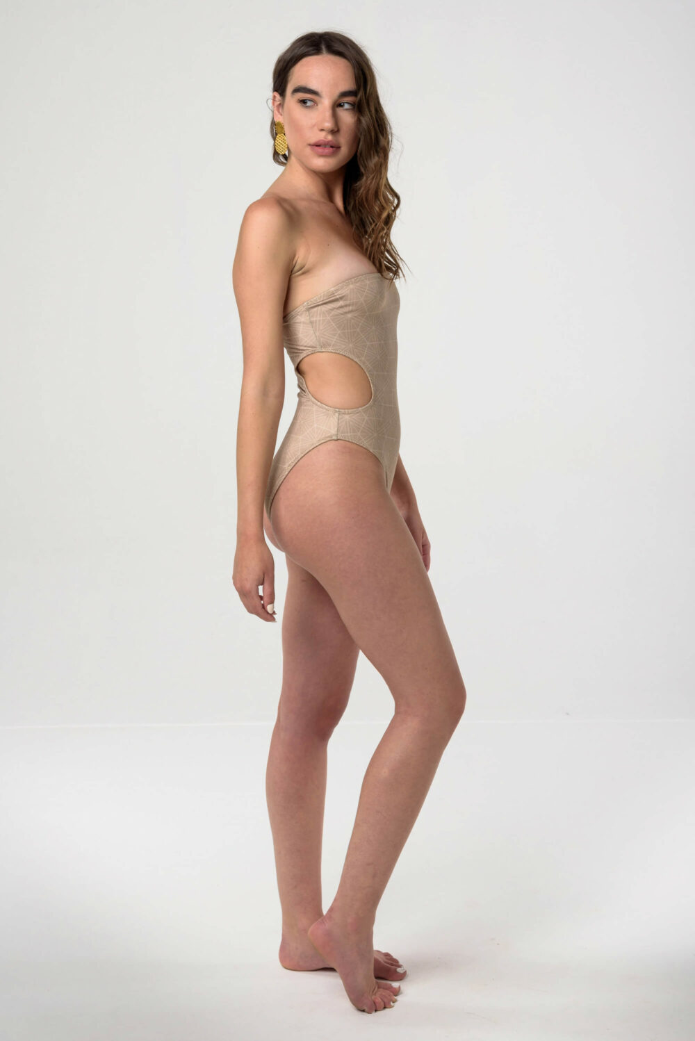 Heartbeatink Nude One Shoulder One-piece Swimsuit