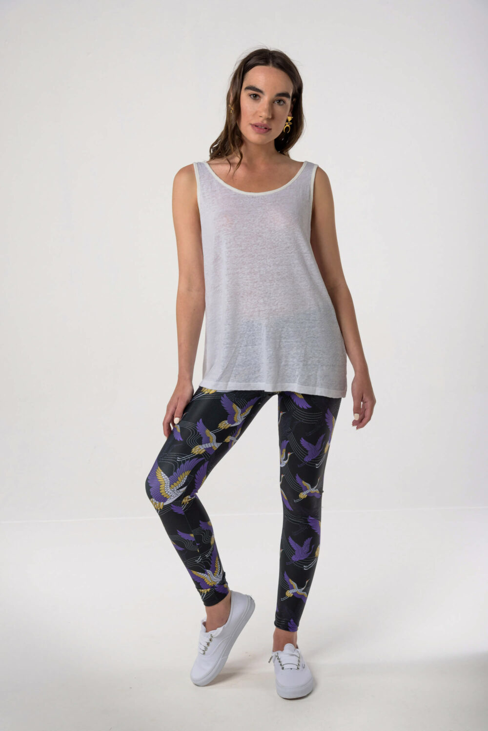 Heartbeatink Japanese Black N Purple Leggings / Libertee