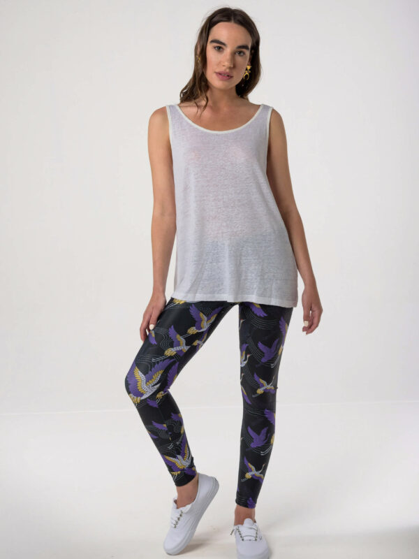 Heartbeatink Japanese Black N Purple Leggings / Libertee