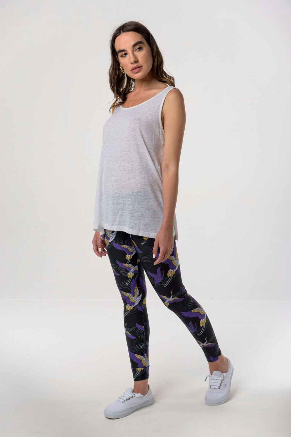 Heartbeatink Japanese Black N Purple Leggings / Libertee