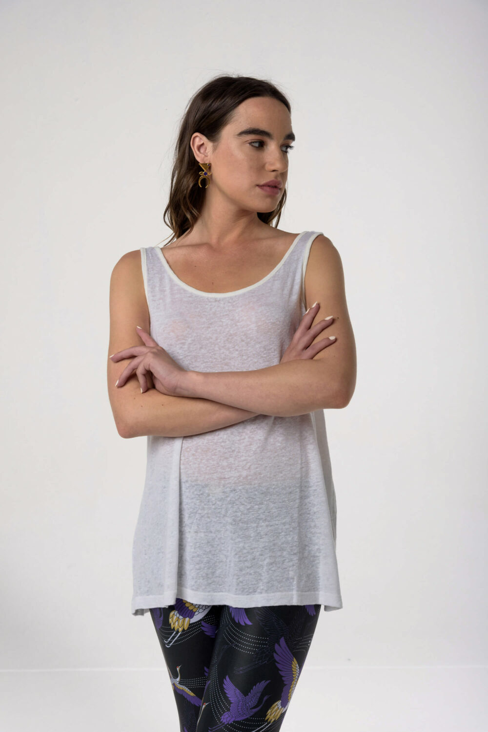 Libertee Rose Tank Linen Top