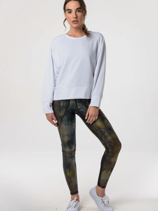 Baya Wild Shine Power Jumpsuit / Mesh Panelled White Sweater