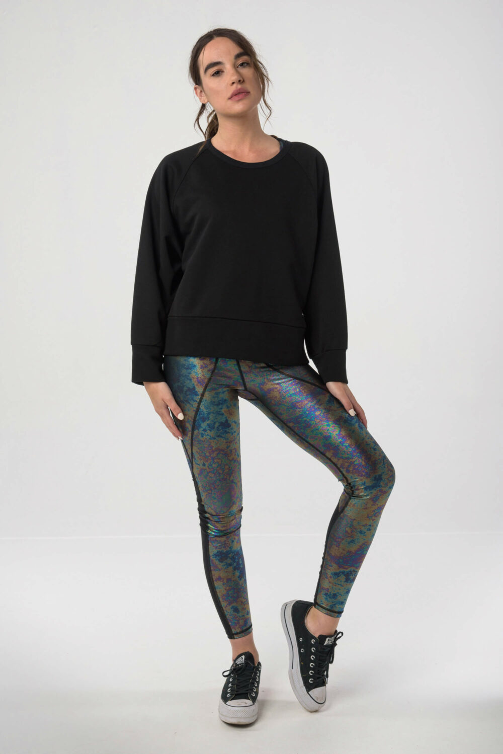 Baya Sport Mesh Panelled Black Sweater