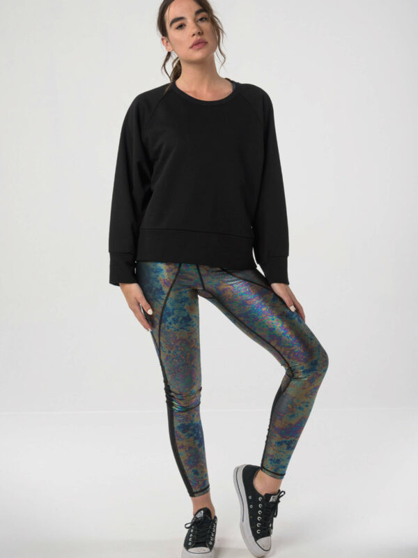 Baya Sport Mesh Panelled Black Sweater