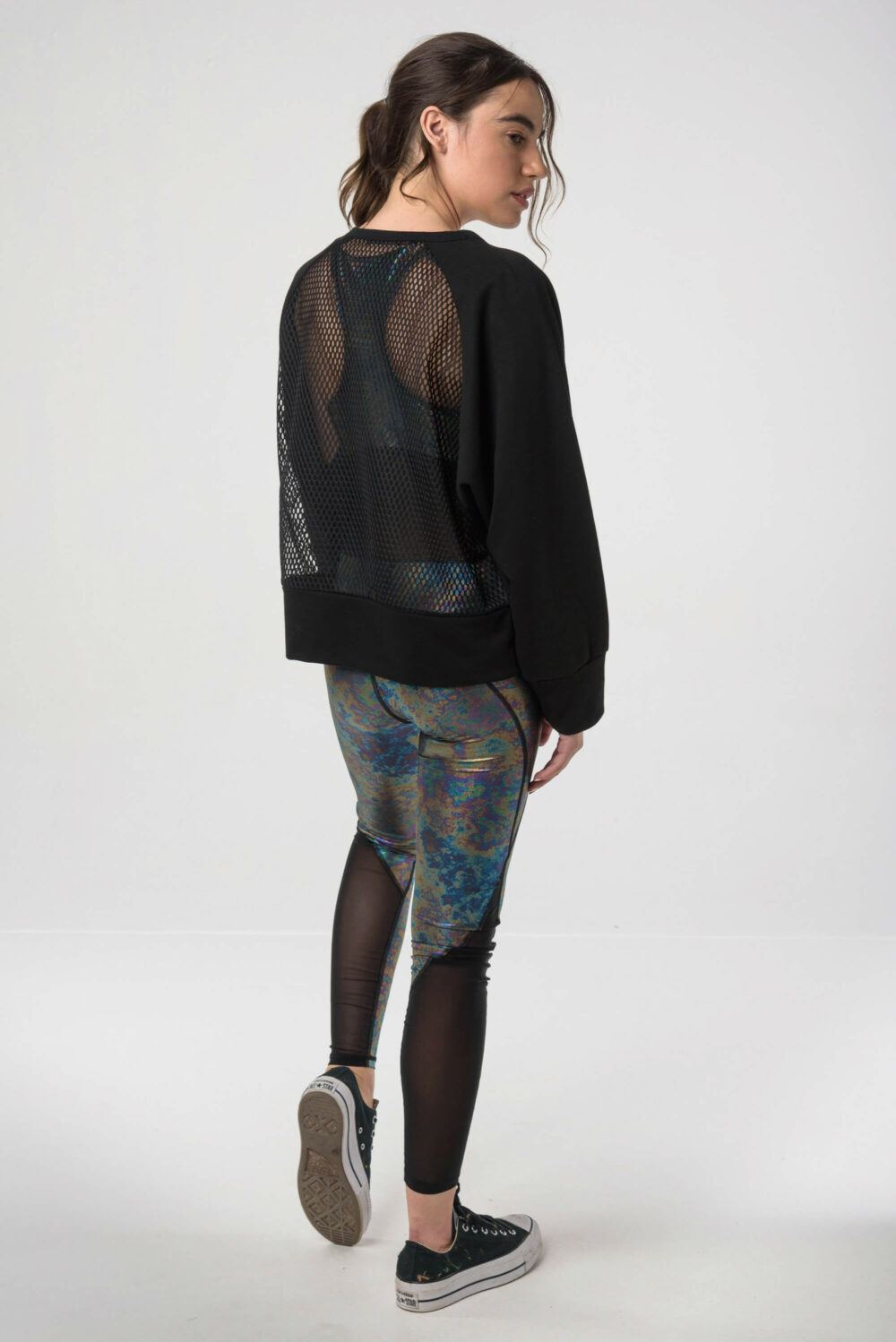 Baya Sport Mesh Panelled Black Sweater