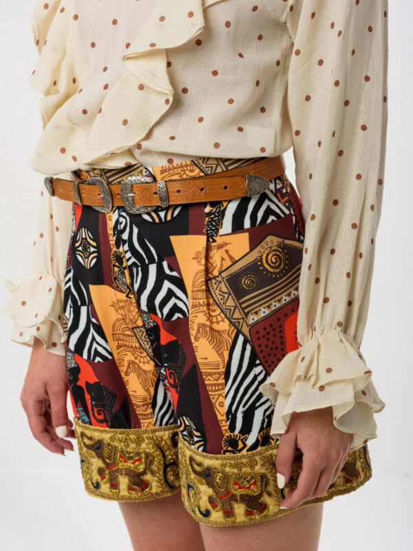 Africana Shorts / Cocoa Polka Dot Top by Mallory / NV Plesti